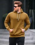 Sweat à Capuche Basique Camel