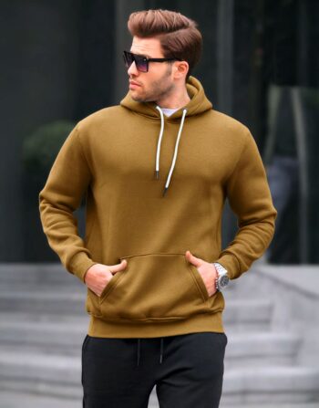 Sweat à Capuche Basique Camel
