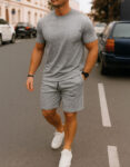 Ensemble T-shirt + Short Gris Chiné