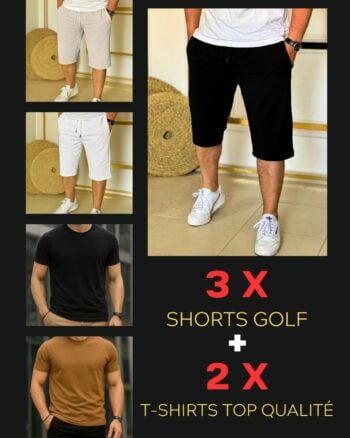 Lot de 3 X Shorts Golf + 2 T-shirts Top Qualité - REF0171