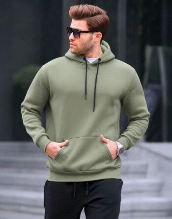Sweat à Capuche Basique - Vert kaki