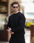 Sweat Essentiel Col Rond Molleton Gratté - Noir
