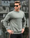 Sweat Essentiel Col Rond Molleton Gratté - Vert Sauge Clair