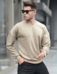 Sweat Essentiel Col Rond Molleton Gratté - Beige
