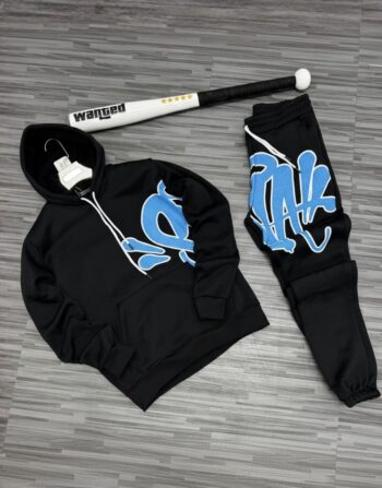 Ensemble Imprimé Graffiti Noir | Capuche + Jogging