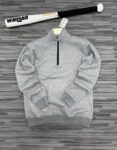 Sweatshirt Col Zippé - Gris Claire