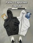 Pack 2 Capuches Cagoule - Noir & Blanc