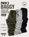 Pack 3 Pantalons Baggy - Tissu Léger Été REF0329
