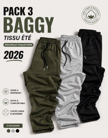 Pack 3 Pantalons Baggy - Tissu Léger Été REF0329
