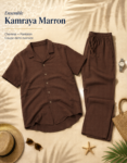 Ensemble Kamraya Marron (Chemise + Pantalon) - REF0338