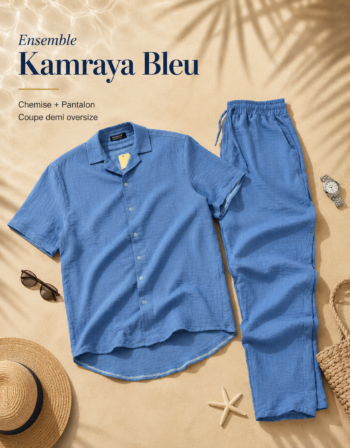 Ensemble Kamraya Blue (Chemise + Pantalon) - REF0339