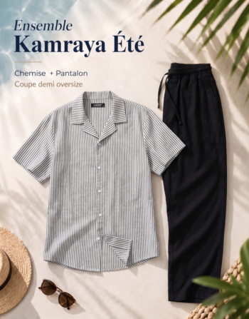 Ensemble Kamraya Rayé (Chemise + Pantalon) - REF0333